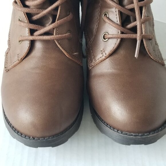 Rock & Candy Sprancie Lace Up Bootie Y2K Chunky Brown Block Heel Grunge Size 6.5 - Picture 11 of 11